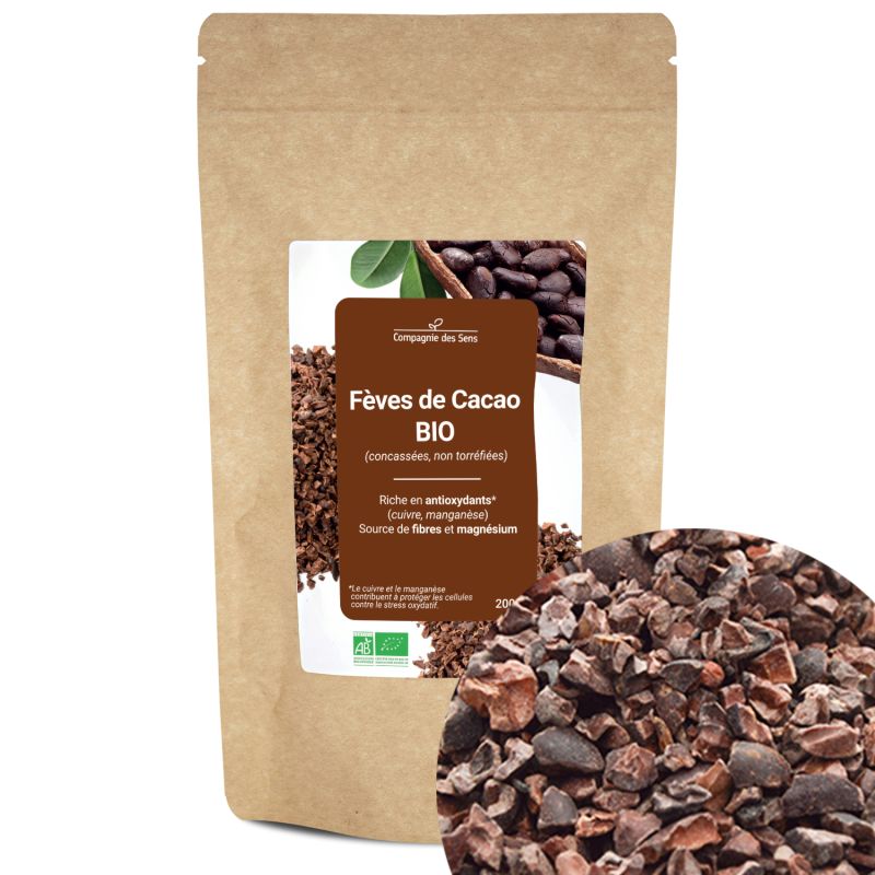 Fèves de Cacao BIO (concassées, non torréfiées) - riche en antioxydants