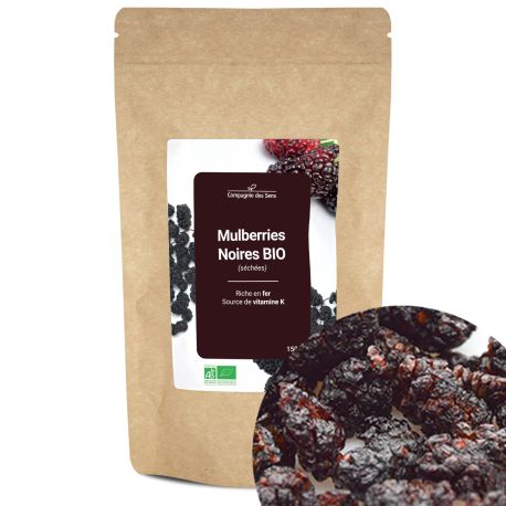 Mulberries noires BIO (séchées) - riche en fer