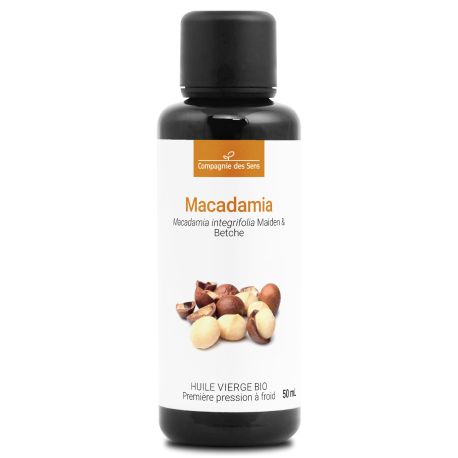 Macadamia - Huile Végétale Vierge BIO - Flacon en verre