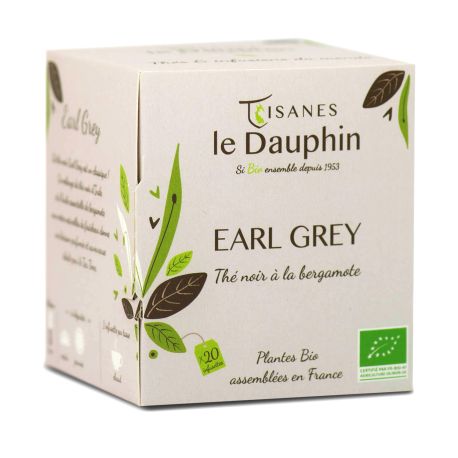 Thé Noir Earl Grey Bergamote BIO en sachets - Le Dauphin