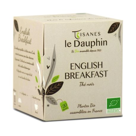 Thé Noir English Breakfast BIO en sachets - Le Dauphin