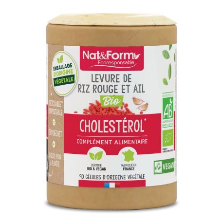 Complexe Cholestérol à base de Levure De Riz Rouge & Ail Bio en ...