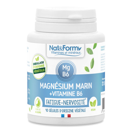 Fatigue-Nervosité Magnésium Marin & Vitamine B6 - Gélules Végétales