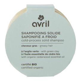 Shampooing solide à froid cheveux gras bio 