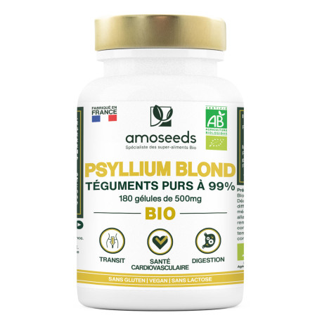 Téguments de Psyllium Blond BIO - Gélules Végétales