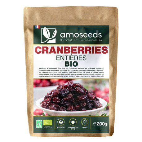 Cranberries Entières BIO - Fruits Secs